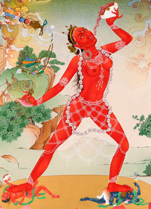 Vajrayogini Thangka Print | The Red Dakini of Vajrayana