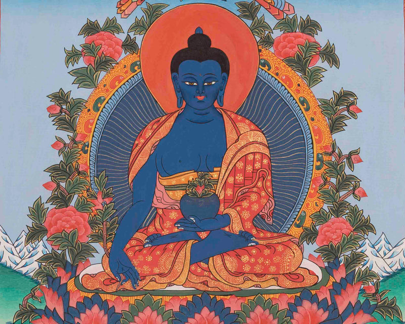 Bhaisajyaguru Thangka | Medicine Buddha | Religious Wall Decors