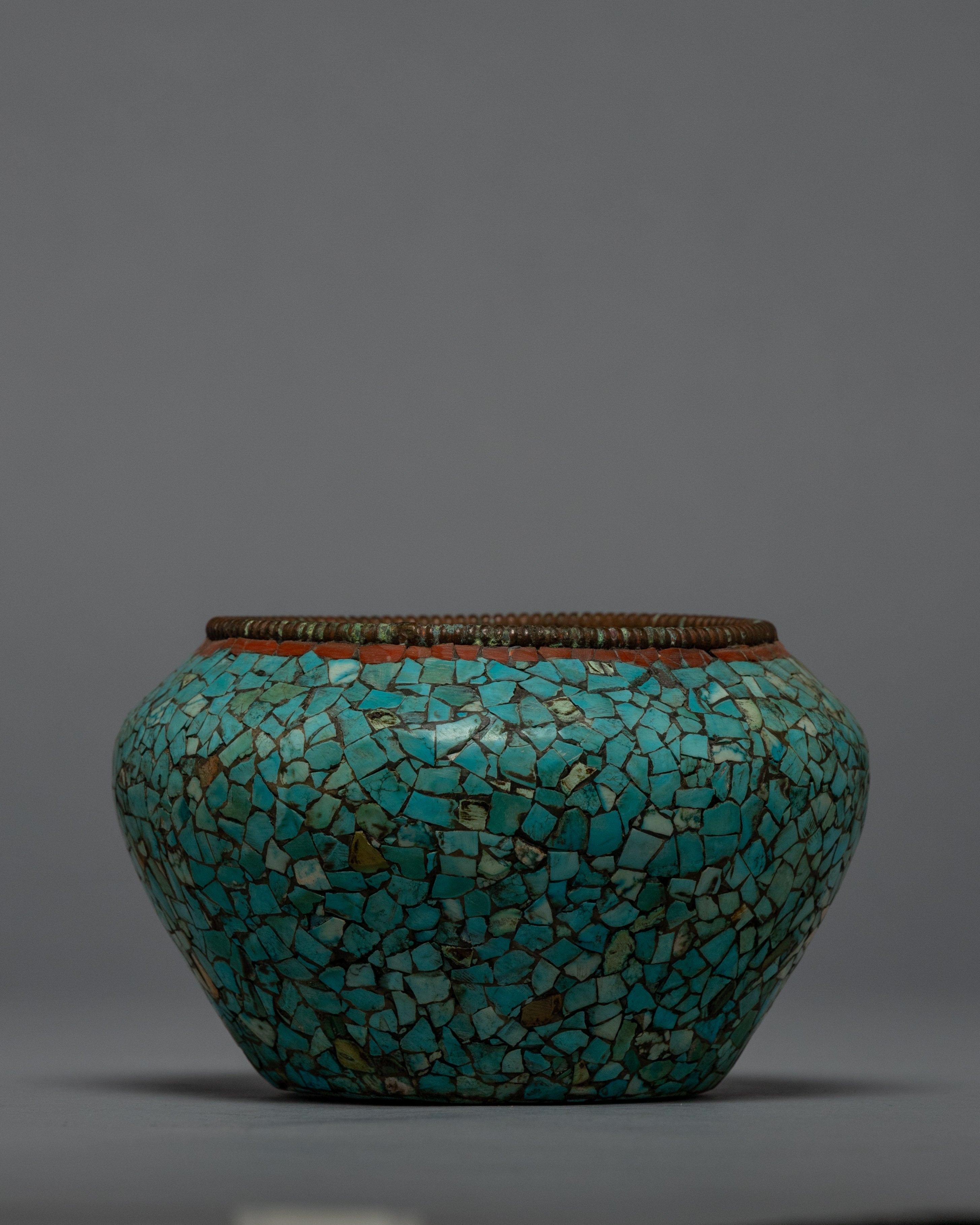 Turquoise Rice Bowl | Religious Buddhist Offering | Home Decor