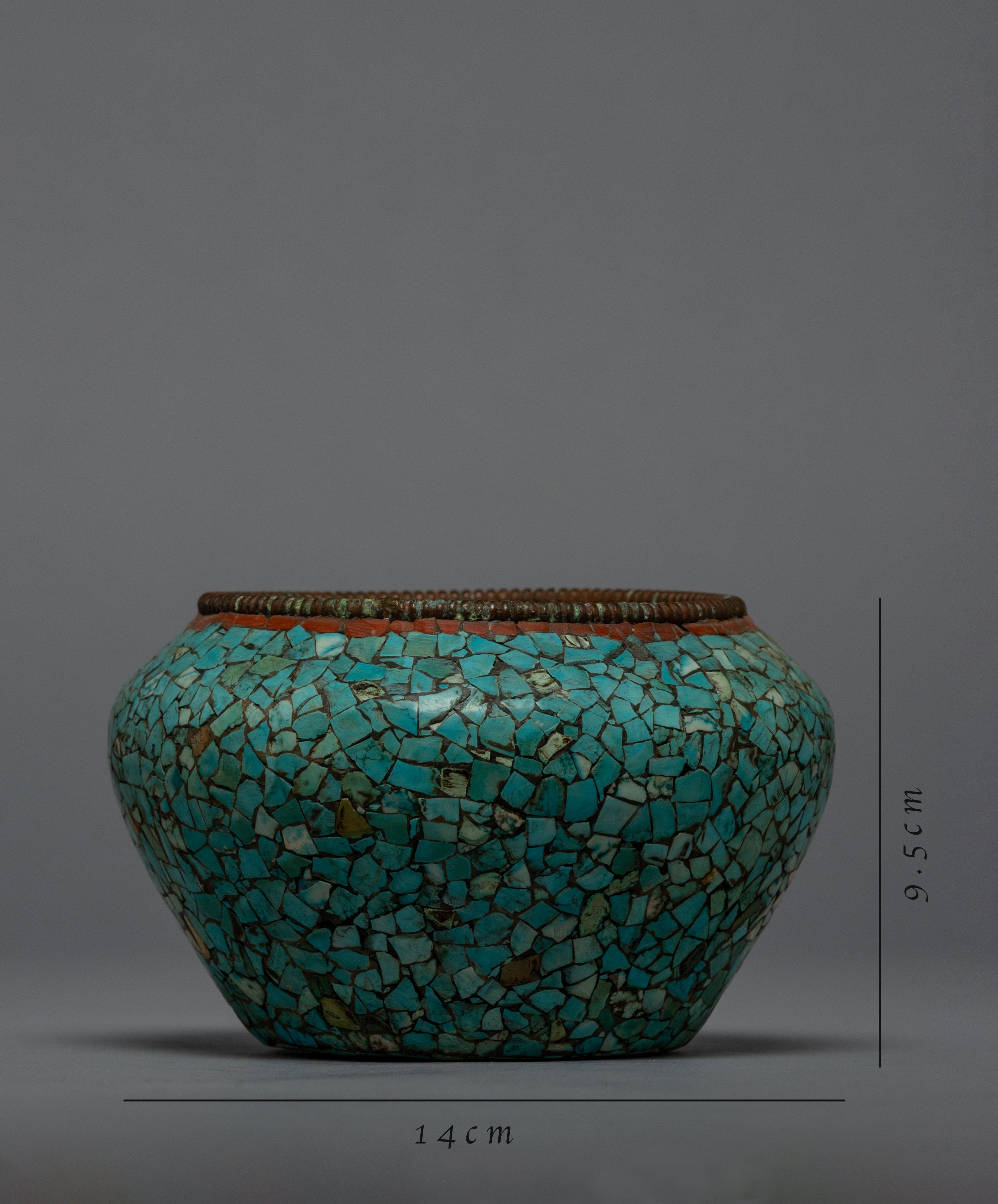 Turquoise Rice Bowl | Religious Buddhist Offering | Home Decor