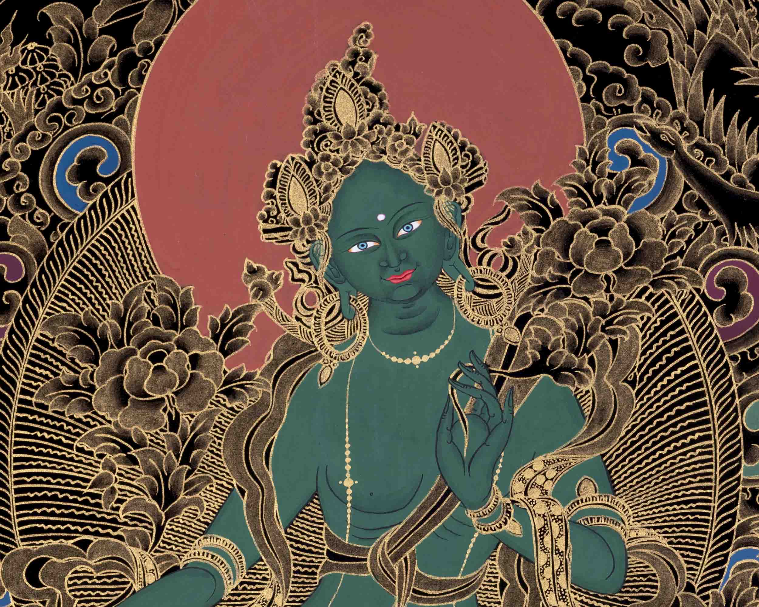 Green Tara Thangka | Mindfulness Meditation Object