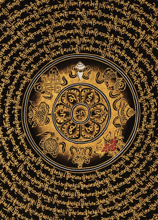 Auspicious Mantra Mandala | Traditional Thangka | Wall Decoration
