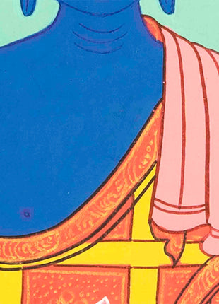 Bhaisajyaguru Thangka | Handpainted Medicine Buddha | Wall Hanging Decors