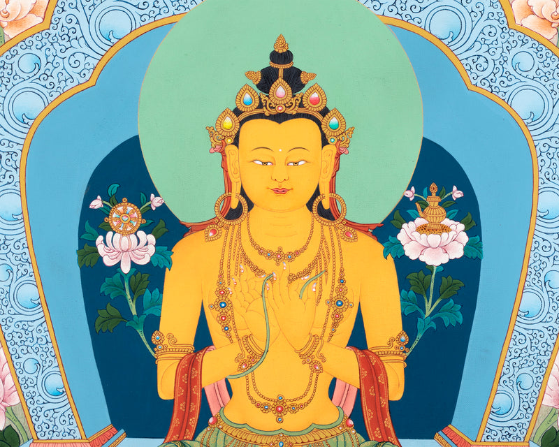 Arya Maitreya Buddha Thangka, Traditional Tibetan Thangka Painting