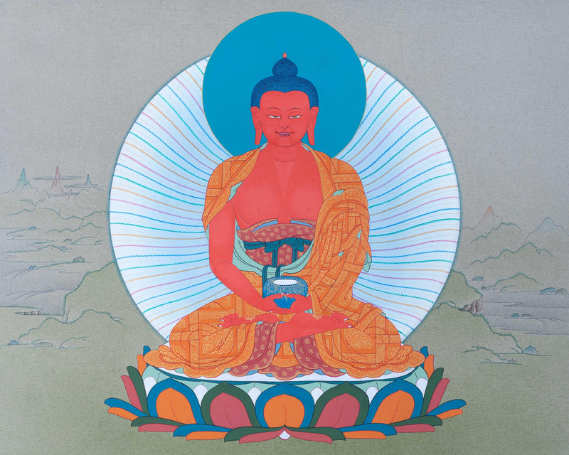 Amitabha Buddha Painting | One Of The Five Cosmic Buddhas | Thangka Art