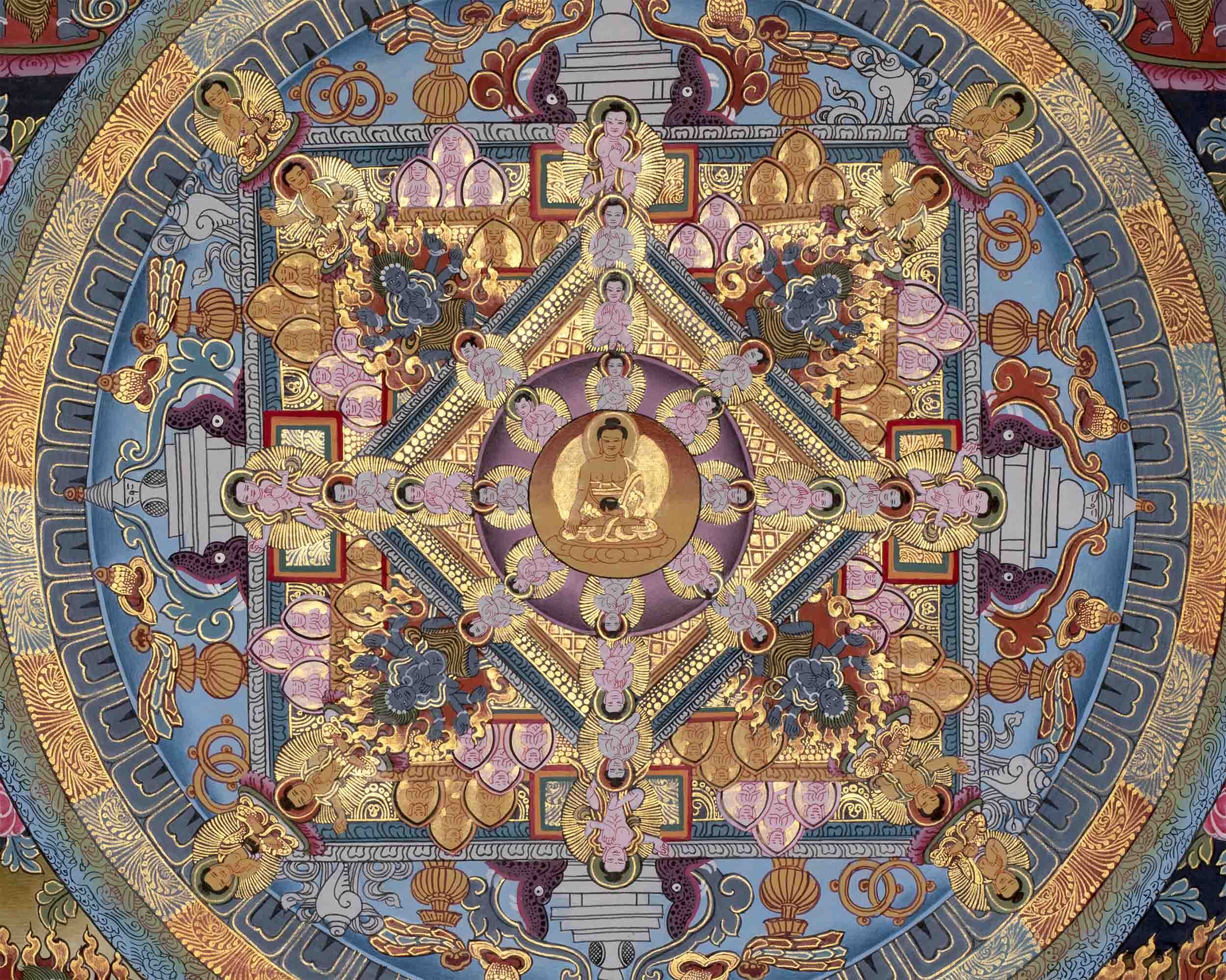 Original Hand painted Buddha Mandala | Tibetan Wall Decoration Painting