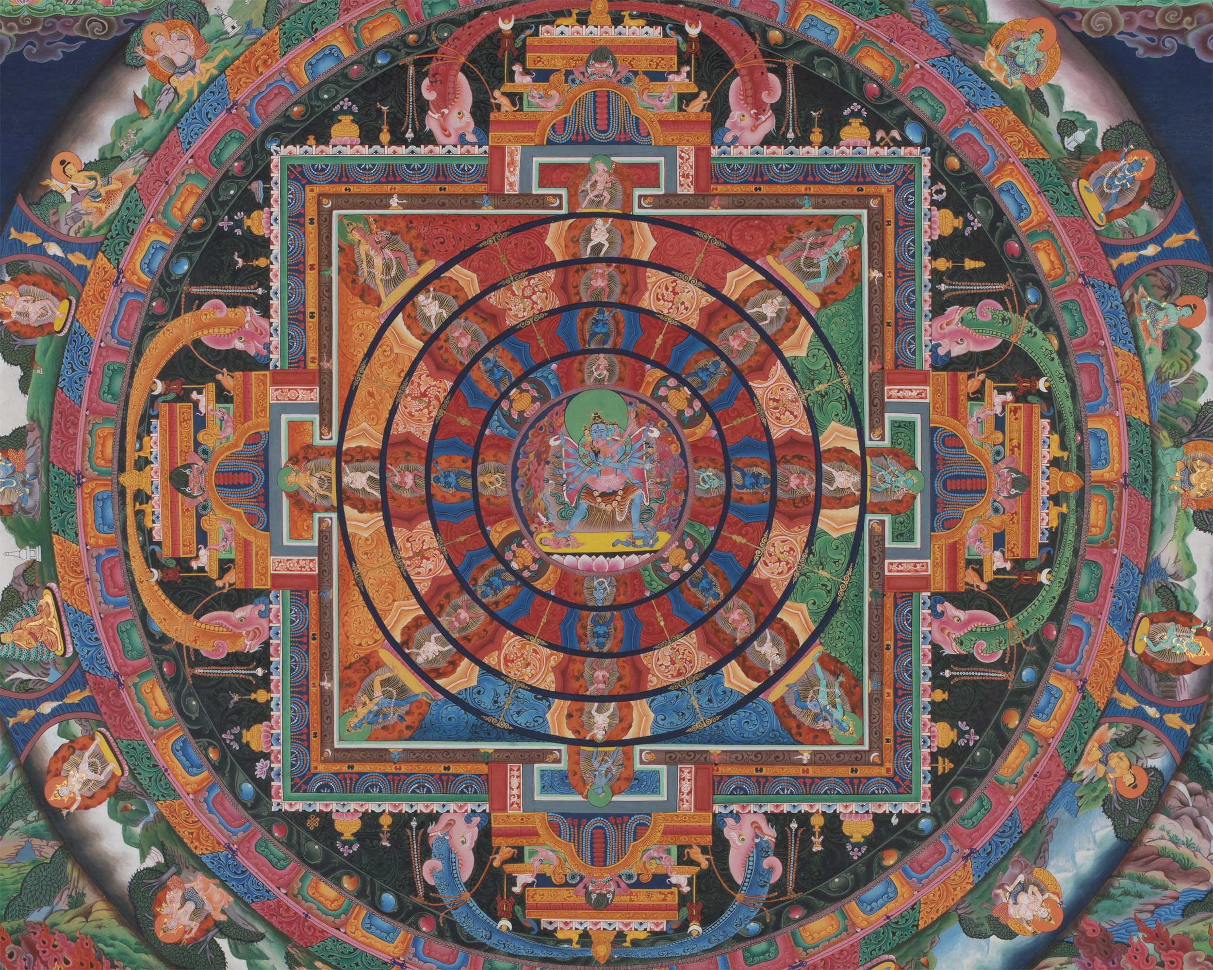 Chakrasamvara Mandala Prints | Newari Style Painted Art