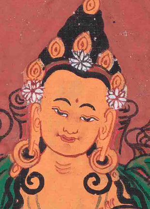 Vintage Manjushri Thangka | Antique Thangka