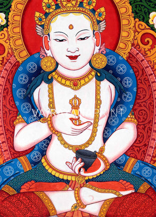 Newari Pauba Art Print For The Practice Of Vajrasattva Mantra | Om Vajrasattva Hum Mantra Practice Art Print