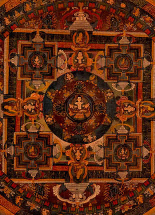 Bodhisattva Mandala Thangka | Traditional Tibetan Artwork | Wall Decors