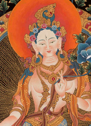 Religious White Tara Thangka | Female Bodhisattva