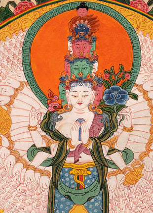 1000 Armed Avalokiteshvara Thangka | Traditional Tibetan Painting
