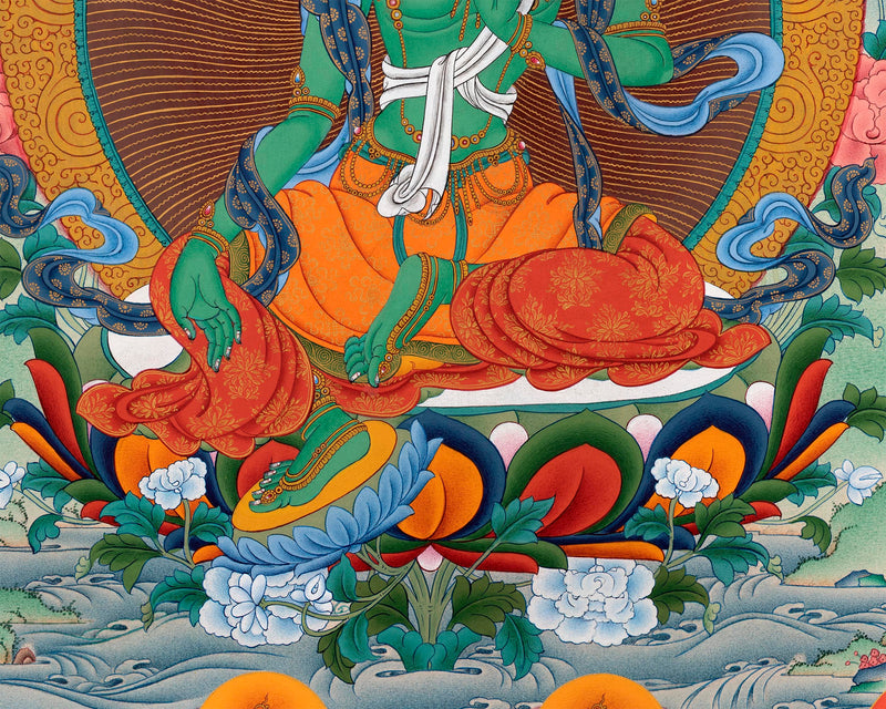 21 Taras Mandala of the Chandragomin Tradition | Twenty-One Tara Thangka Painting