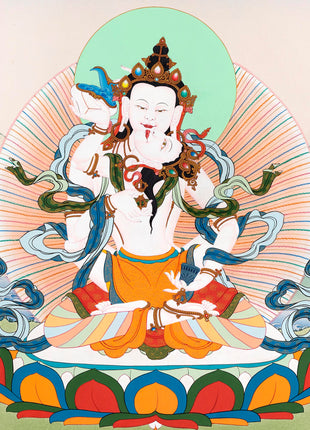 Vajrasattva And Consort | Yab Yum Thangka | Buddhist Deity