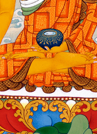Shakyamuni Buddha Thangka | Natural Stone Color Painting