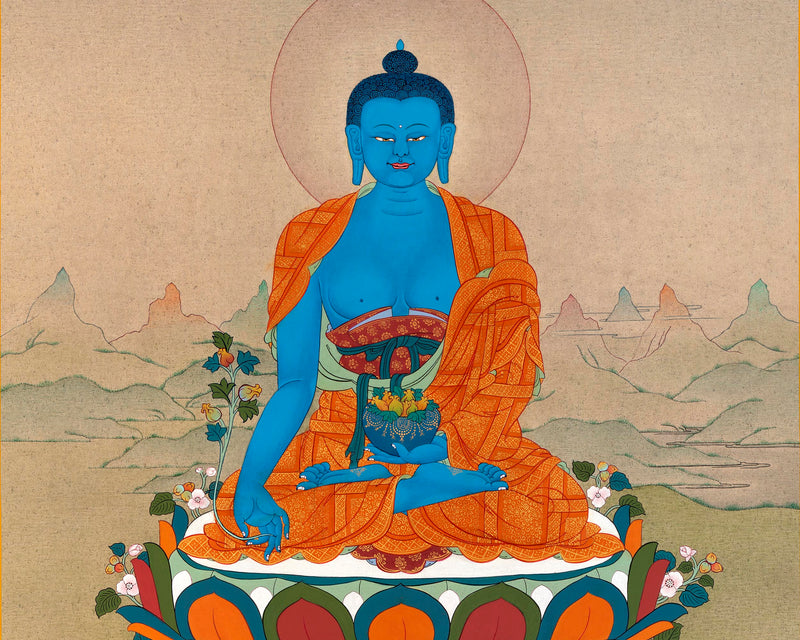 Blue Medicine Buddha | Lapis Lazuli | Tibetan Art Thangka