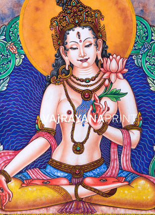 Buddha Tara Mantra Practice Pauba Print | Traditional Newari Art For Wall Decoration