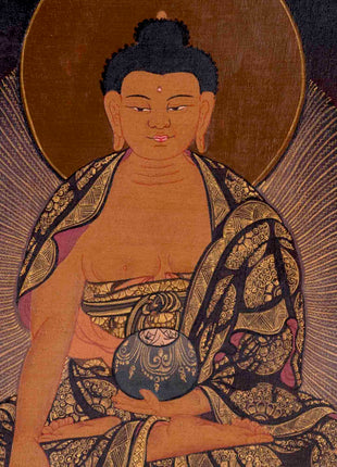 Shakyamuni Buddha Tibetan Thangka | Religious Buddhist Art | Wall Decors
