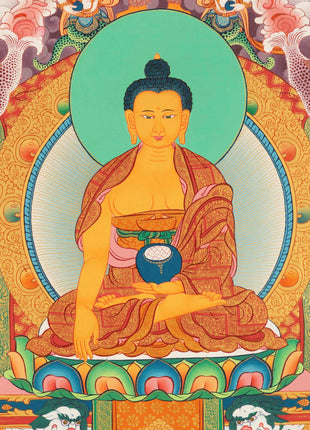 Himalayan Buddha Shakyamuni | Originally Hand-Painted Thangka