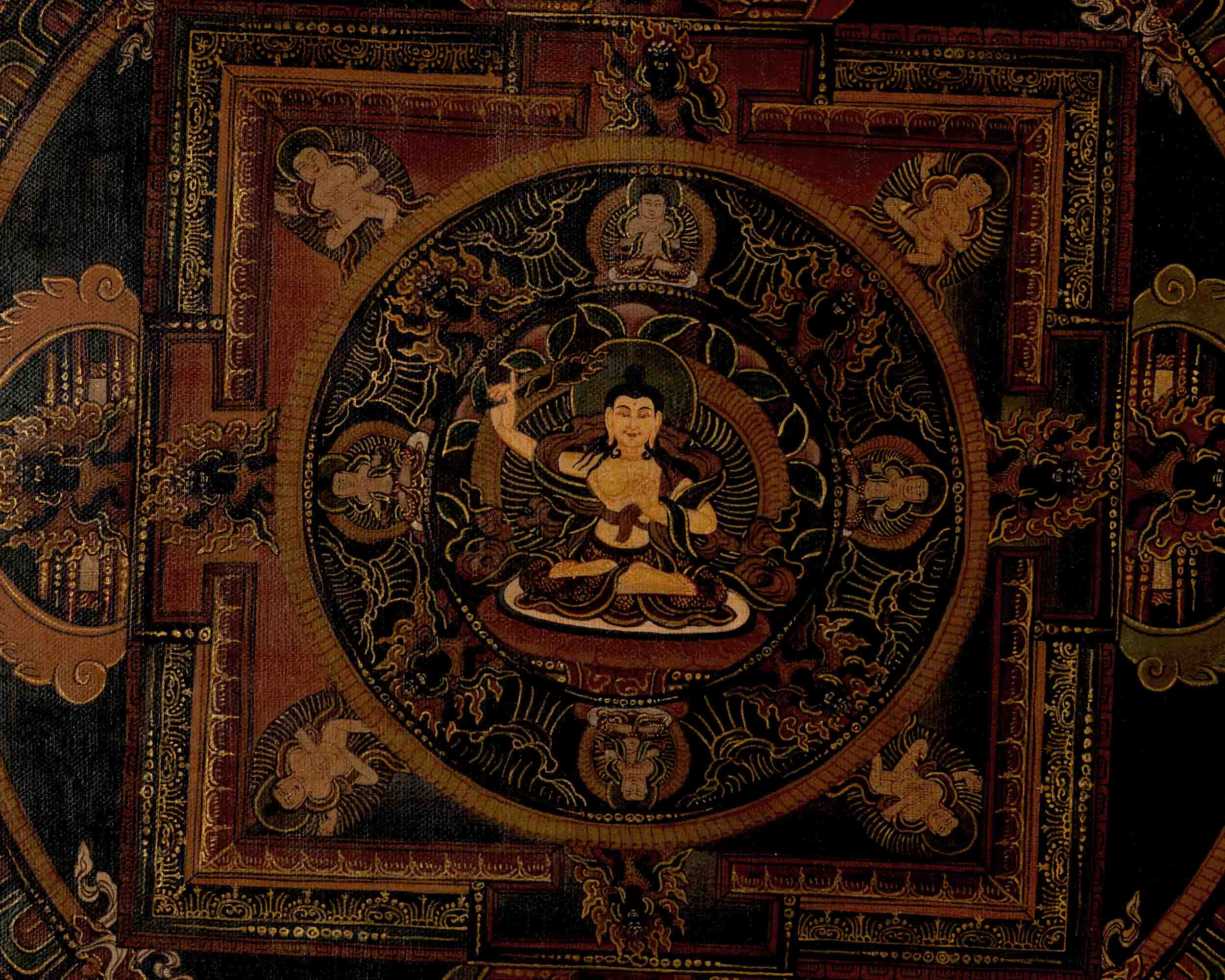 Manjushree Mandala Thangka | Traditional Tibetan Art | Wall Decors