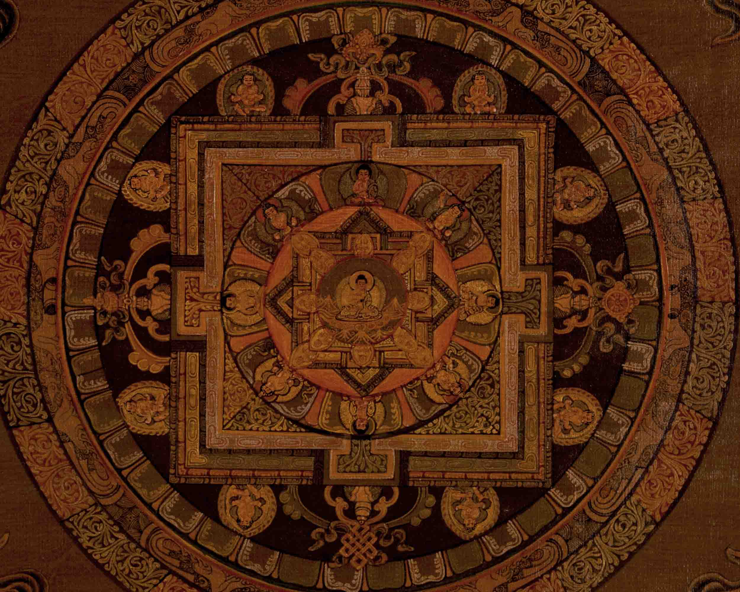 Traditional Mandala Thangka | Oil Varnished Art | Religious Wall Decors