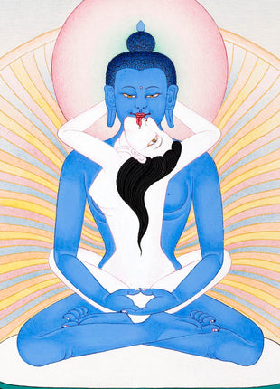 Samantabhadra with Consort | Traditionally Hand Painted Buddhist Thangka