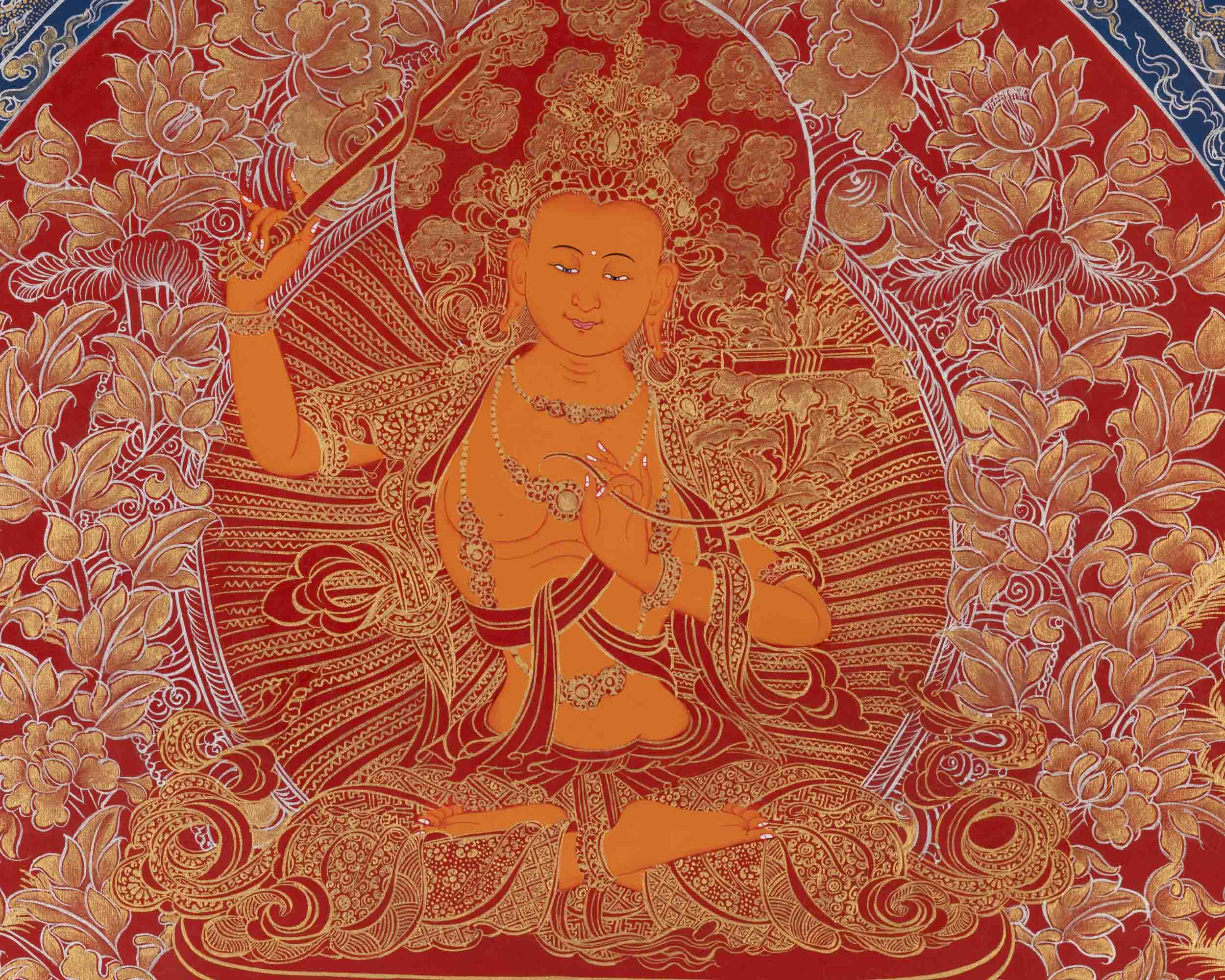 Bodhisattva Manjushree Thangka | Religious Art | Buddhist Gifts