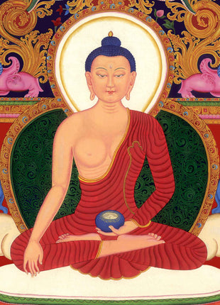 Tibetan Shakyamuni Buddha Thangka Print | Canvas Digital Print