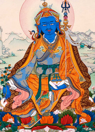 Guru Urgen Menla, Medicine Buddha Form of Guru Rinpoche Thangka