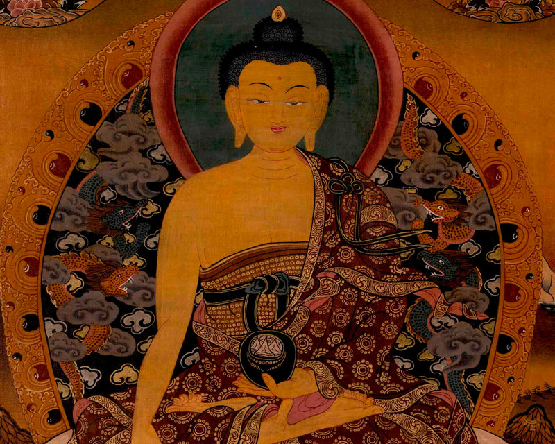 Shakyamuni Buddha Thangka | Religious Handpainted Art | Wall Decors
