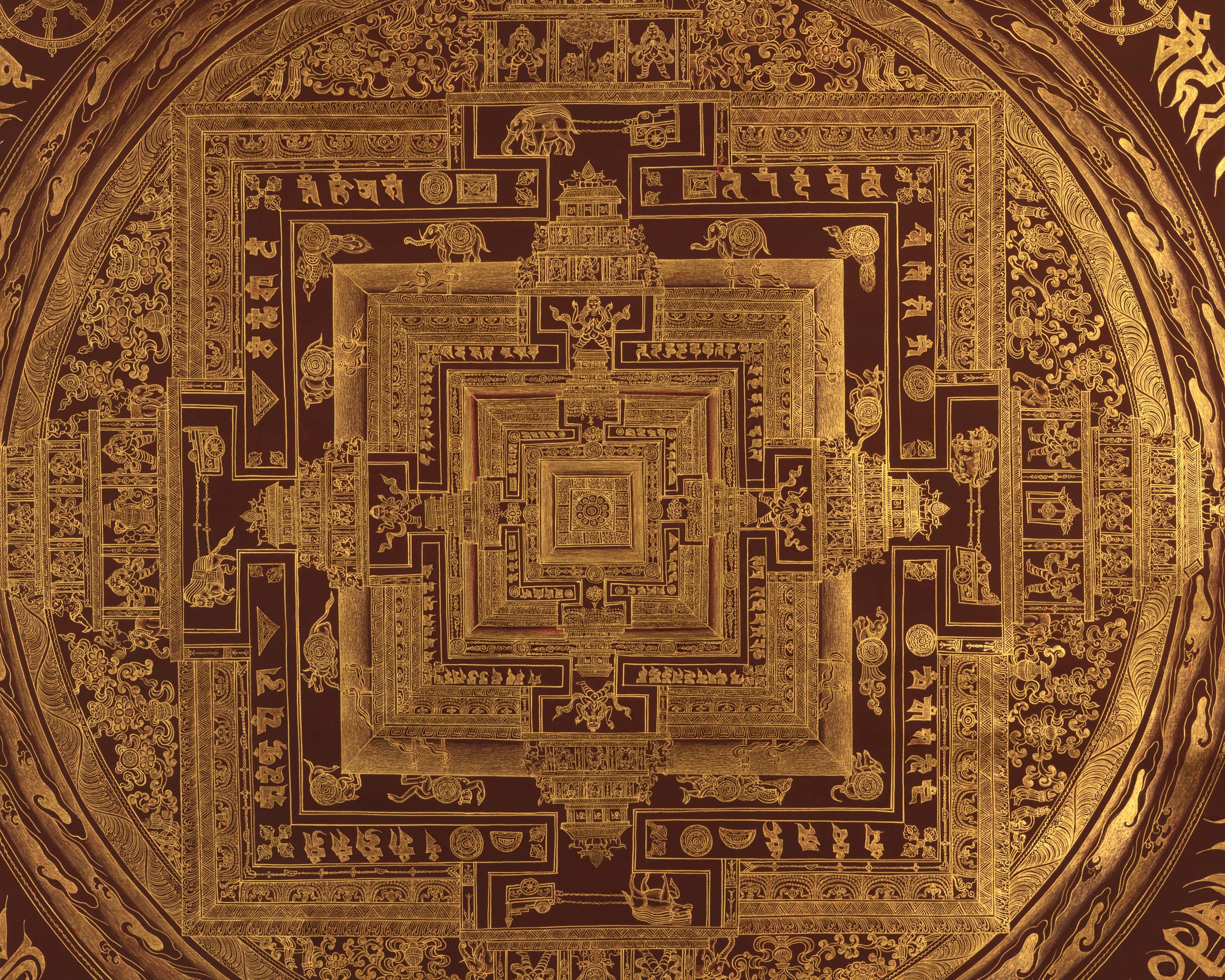 Gold Style Mandala | Buddhist Mandala Thangka