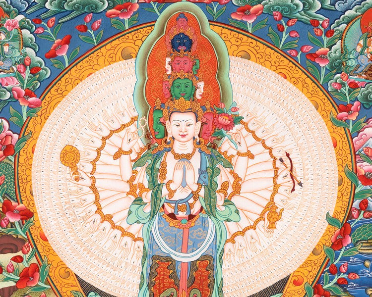 1000 Armed Avalokiteshvara | Chenrezig Thangka Art
