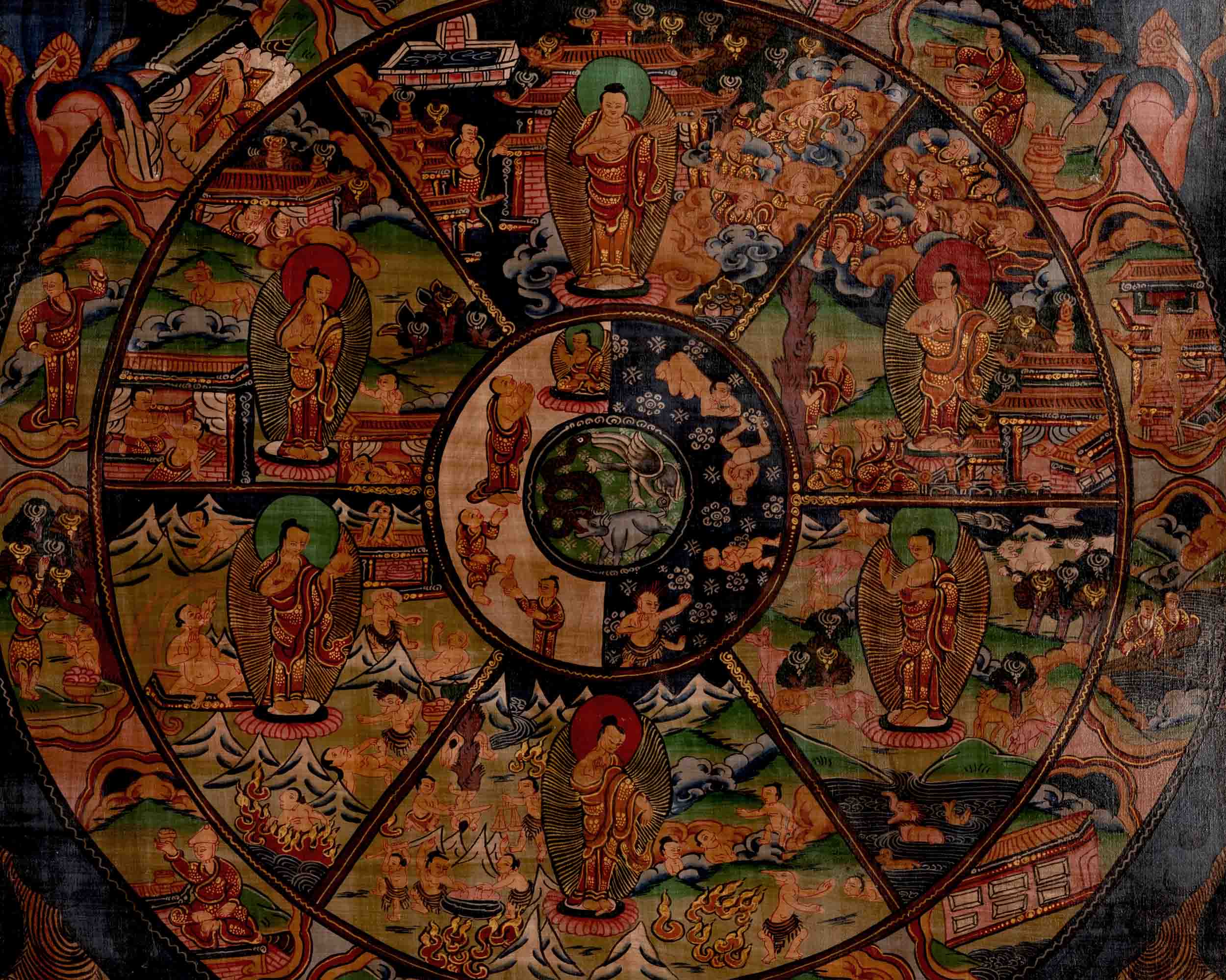Bhavachakra Thangka | Tibetan Traditional Art | Wall Decors