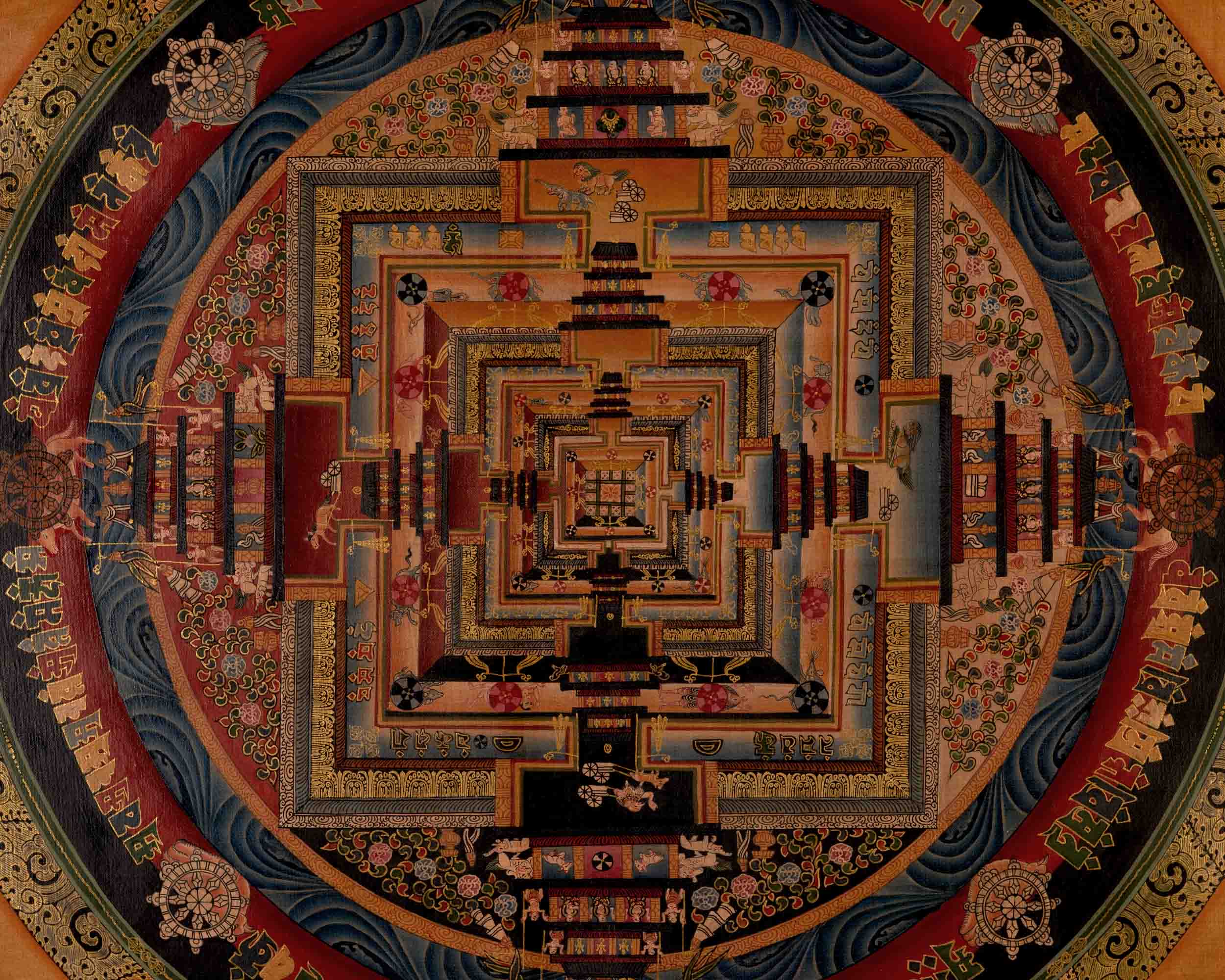 Traditional Kalachakra Mandala Thangka | Tibetan Art | Wall Decors