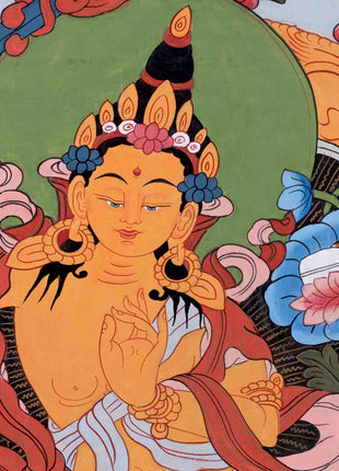 Vintage Manjushree Thangka | Traditional Tibetan Artwork | Wall Decors