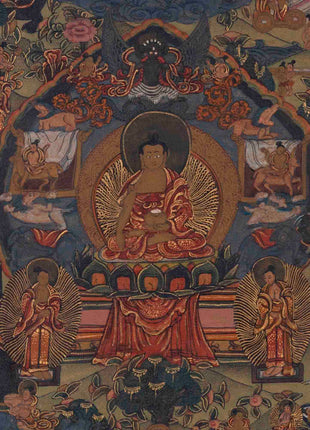Life Of Shakyamuni Buddha | Traditional Tibetan Thangka | Wall Decors