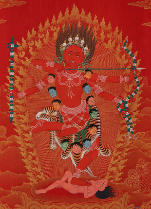 Kurukulle Sadhana Thangka | Kurukulla With Ganesha And Takiraja