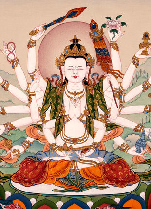 Cundi Buddha Thangka | Traditional Hand Painted Artwork