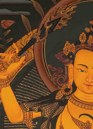 Bodhisattva Manjushree Thangka |  Hand Painted Thangka | Tibetan Art