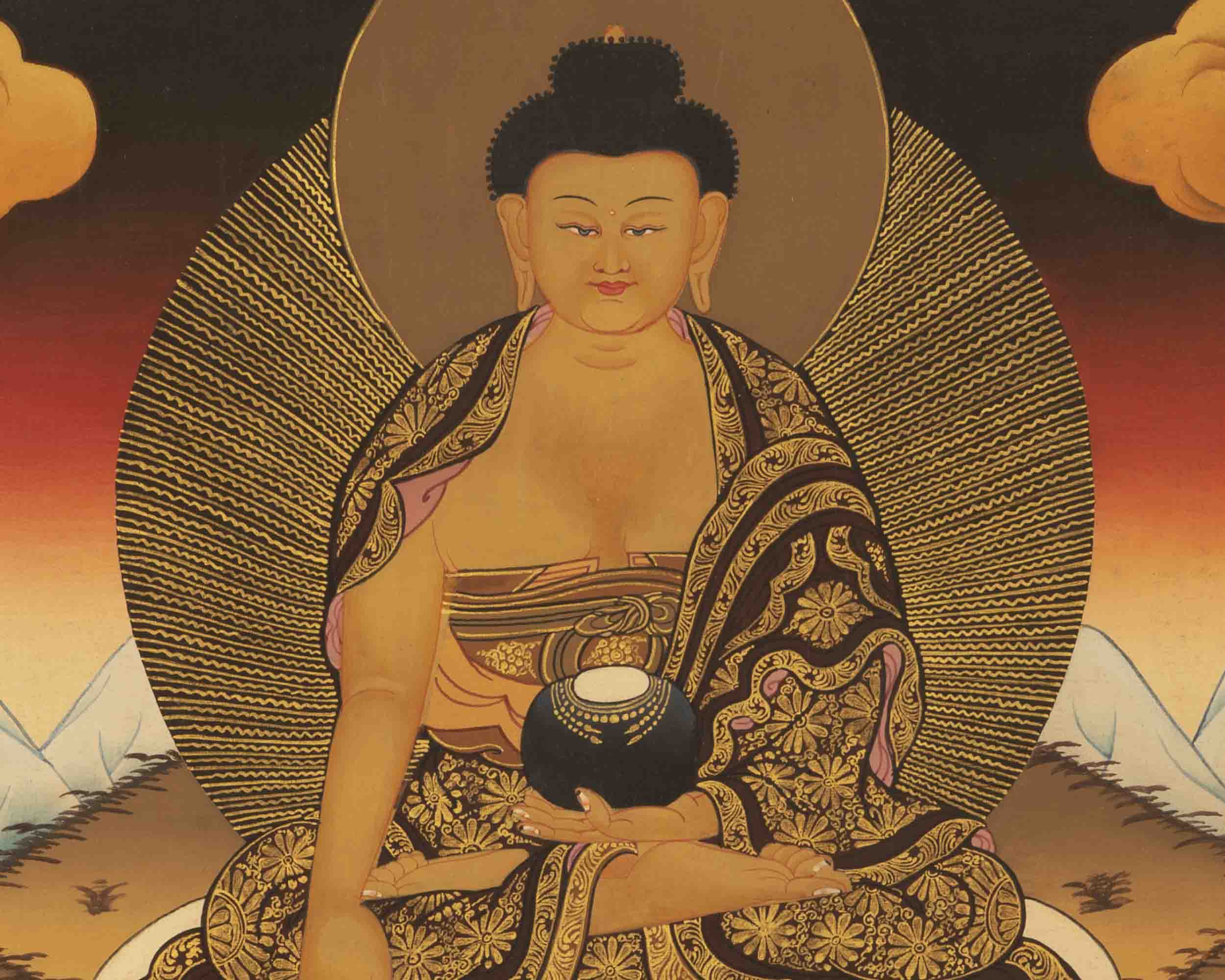 Gautama Buddha Thangka | Traditional Tibetan Painting | Wall Hanging Decors