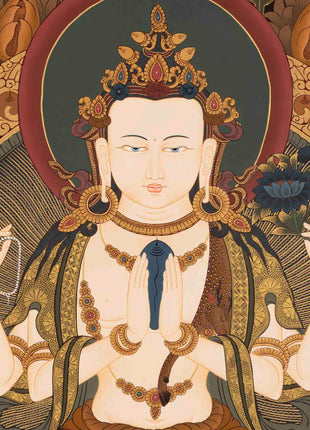 Avalokitesvara Chengrezig Thangka | Wall Hanging Yoga Thangka