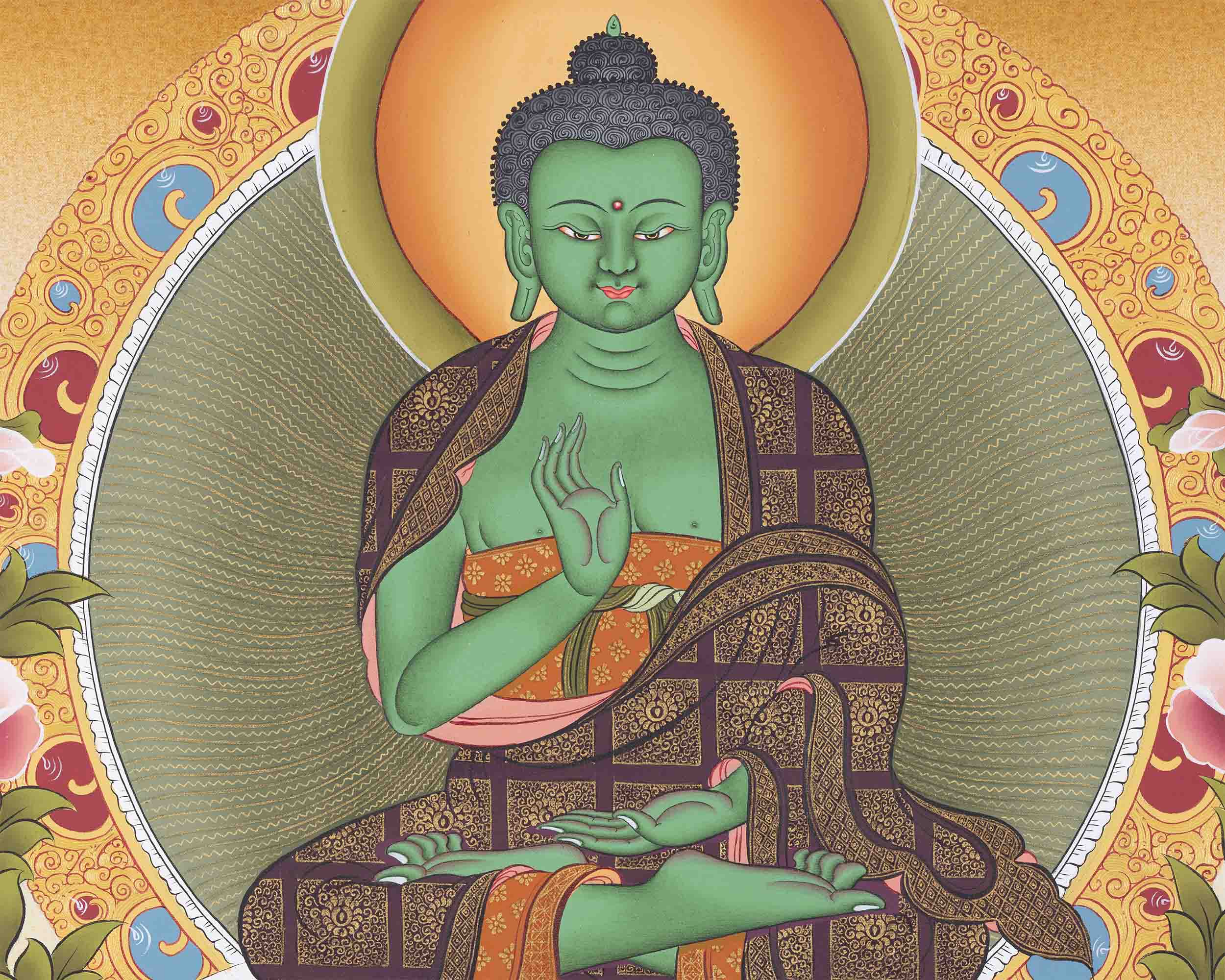 Thangka Of Amoghasiddhi | Traditional Artwork | Buddhist Wall Decors