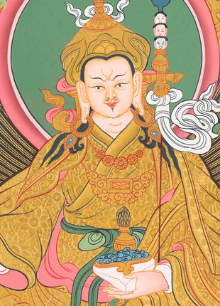 Guru Rinpoche Thangka | Traditional Handpainted Art | Wall Decors