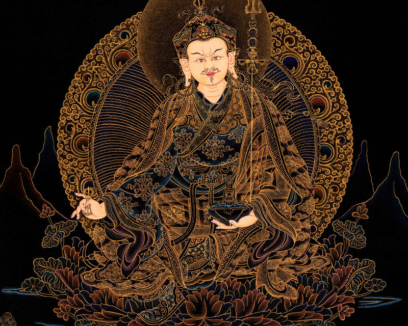 Guru Rinpoche Prayer Thangka | Himalayan Buddhist Sacred Art