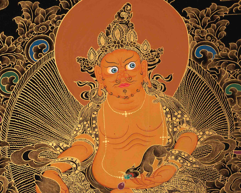 Dzambala Thangka Painting | Deity Of Wealth | Wall Decors