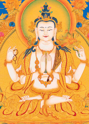 Avalokitesvara Chengrezig Thangka | Bodhisattva of Compassion