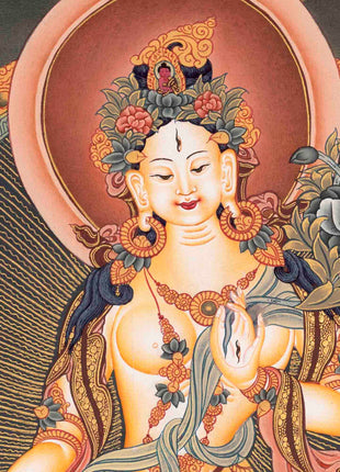Traditional White Tara Thangka | Religious Artwork | Wall Decors