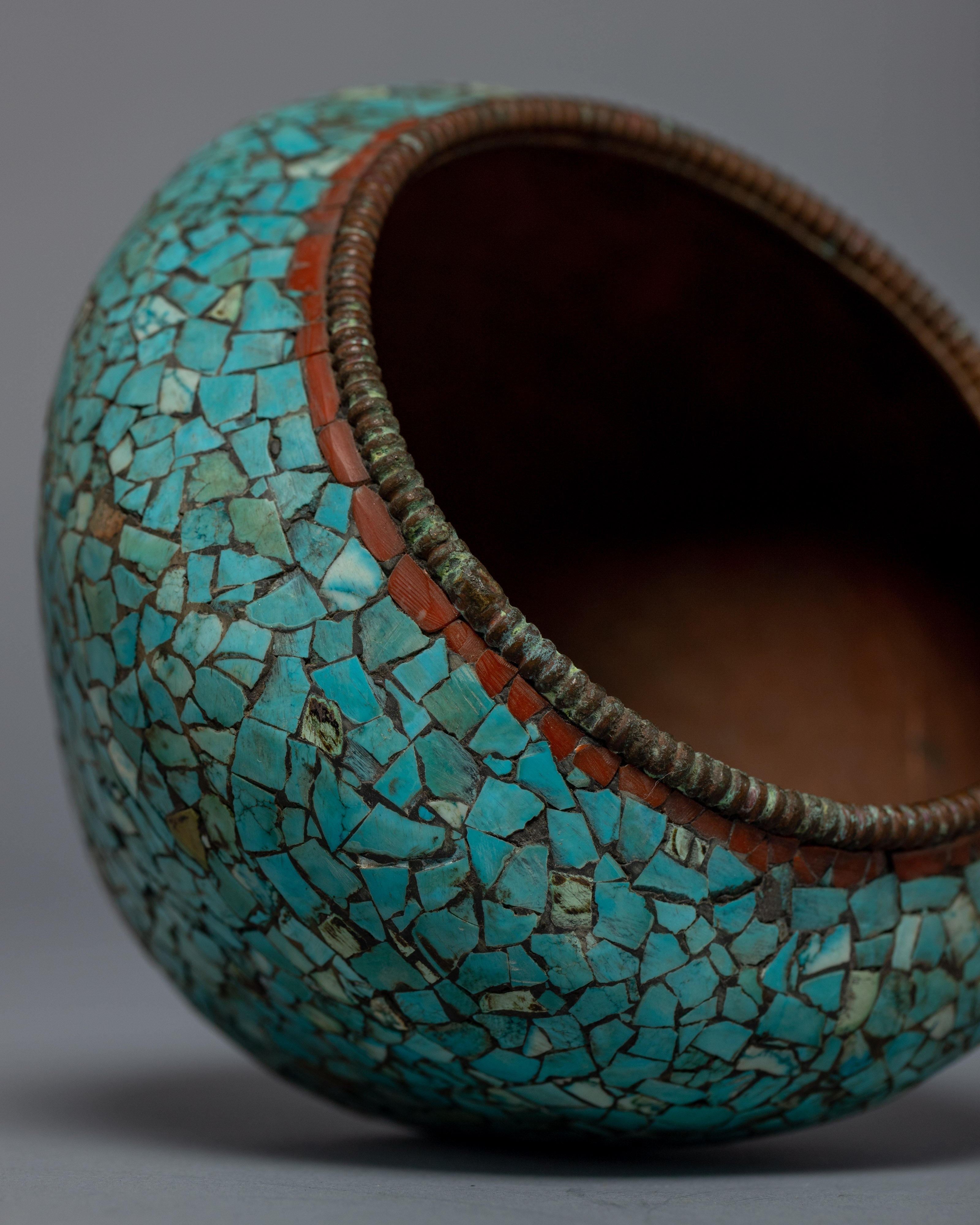 Turquoise Rice Bowl | Religious Buddhist Offering | Home Decor