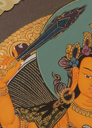 Manjushree Thangka Painting | Buddhist Wall Hanging
