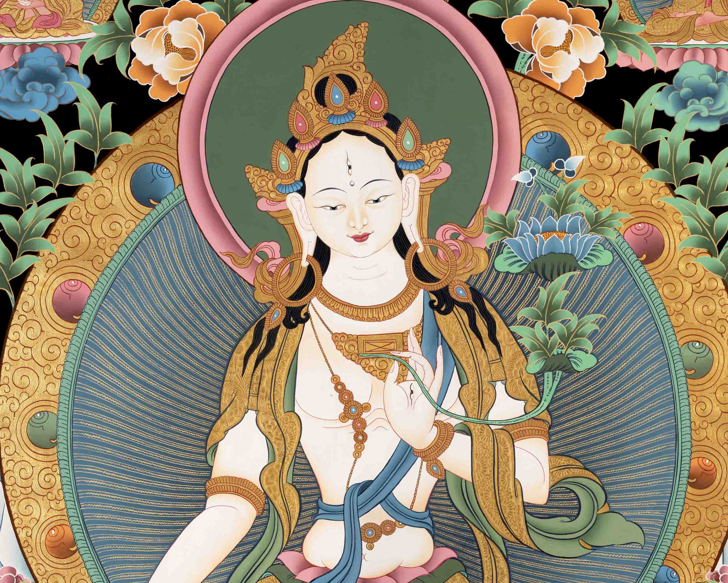 Female White Tara Thangka | Religious Wall Decors